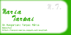 maria tarpai business card